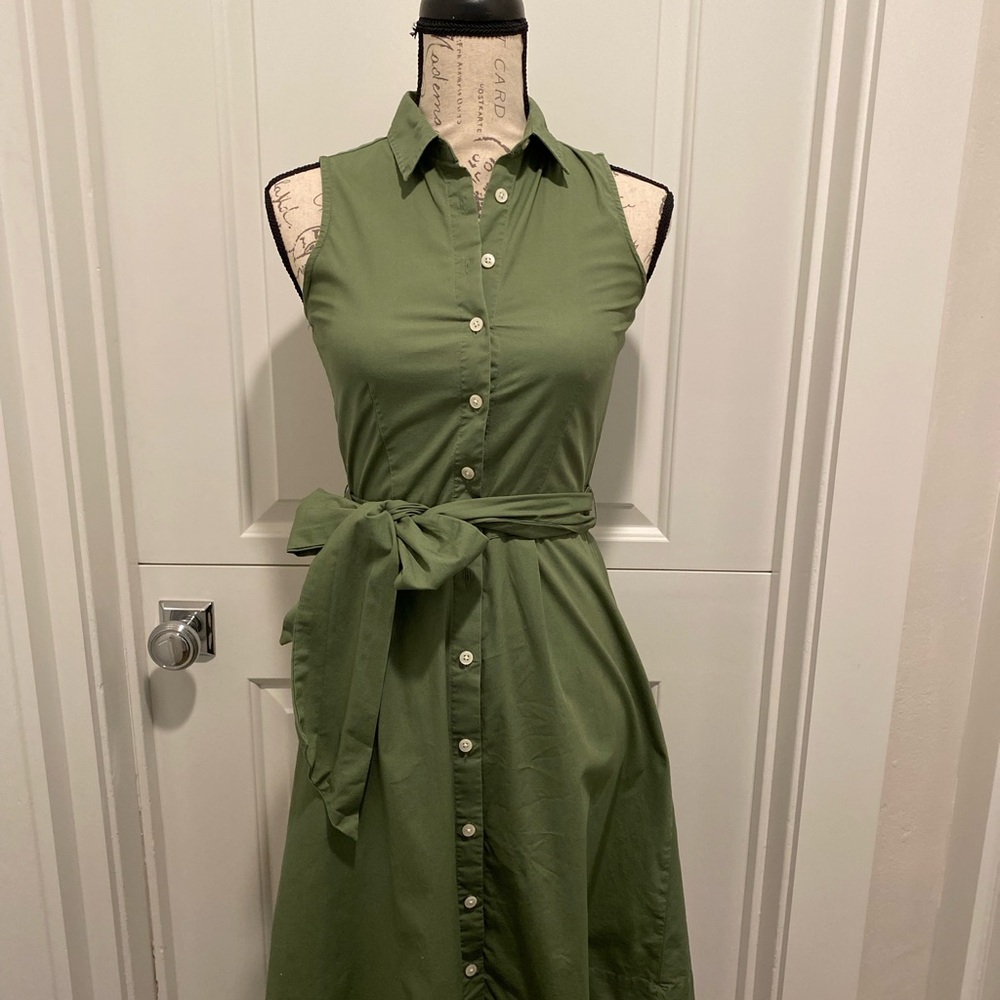 J. Crew Olive Green Midi Dress